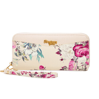 VIVI LONG WALLET - FLORAL BL, BEIGE